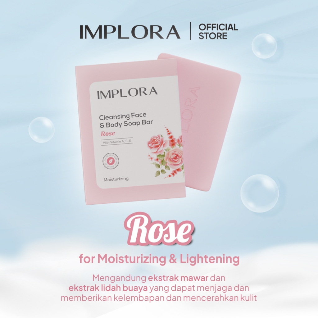 Implora Cleansing Face & Body Bar Rose 60GR