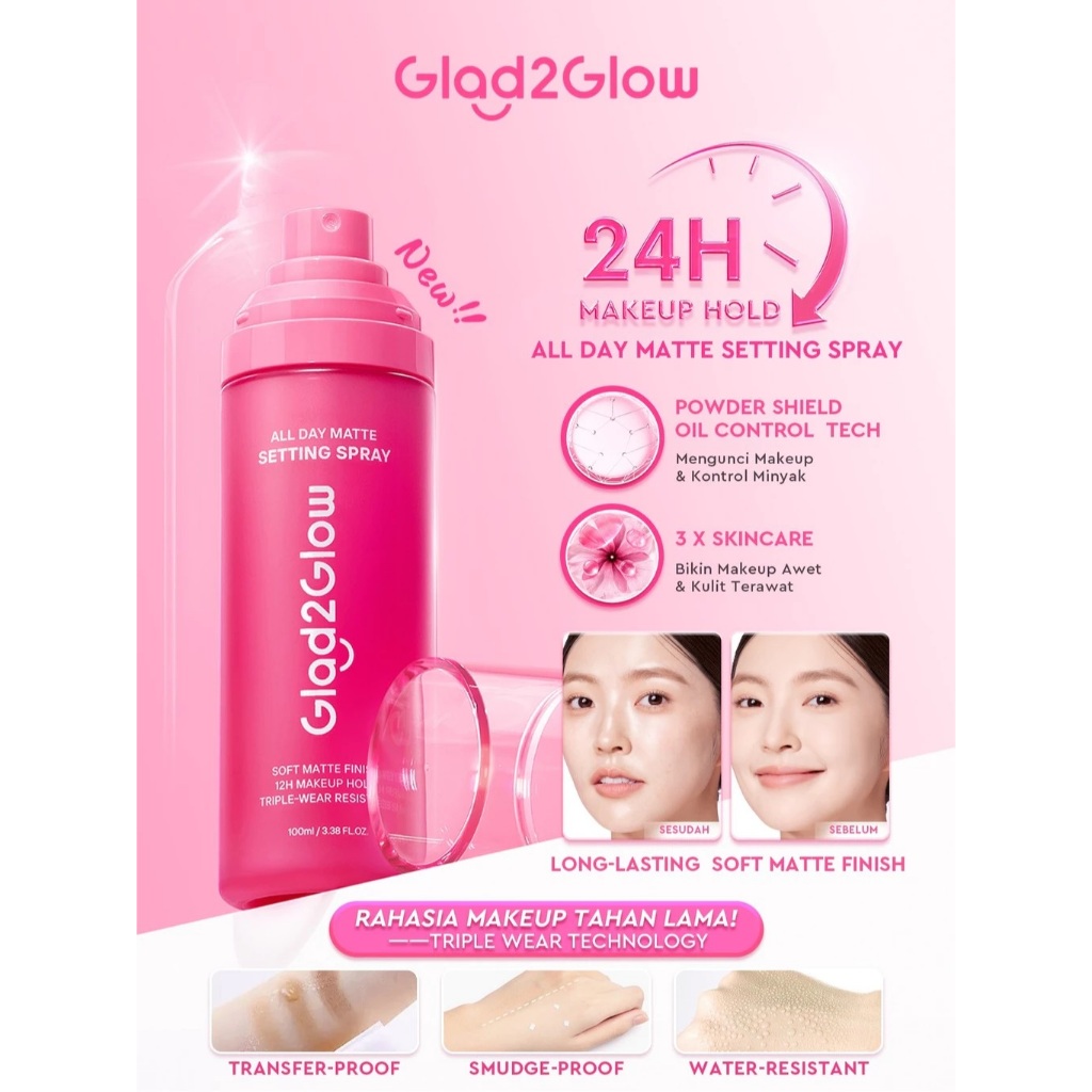 Glad2Glow Setting Spray Soft Matte Finish 100ML