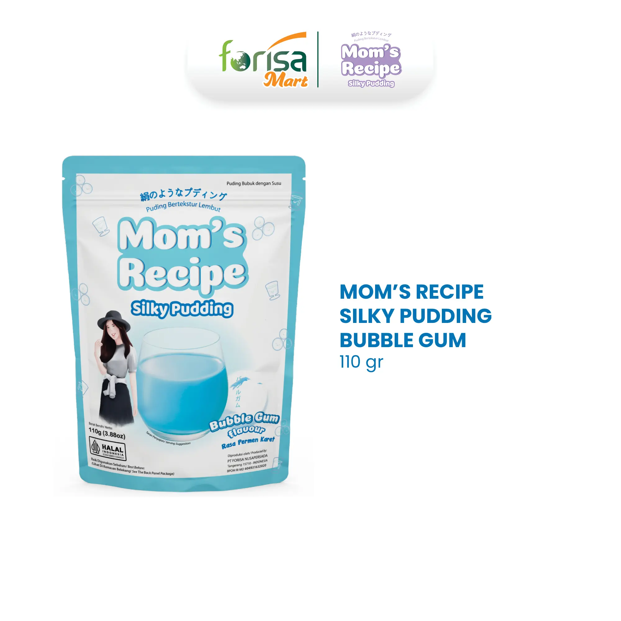 Mom's Recipe Silky Pudding Bubble Gum 110GR