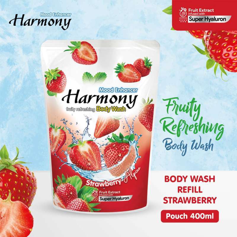 Harmony Body Wash Strawberry Alpine Pch 400ML