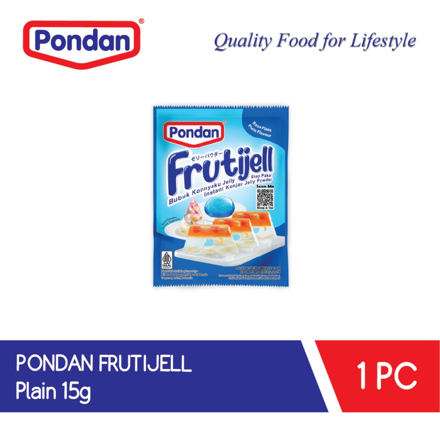 Pondan Frutijell Plain Flavour 15GR