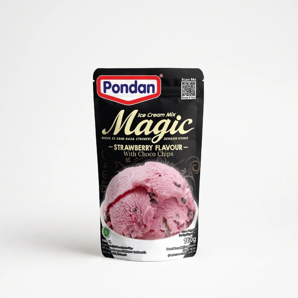 Pondan Magic Ice Cream Strawberry With Choco Chips 160GR