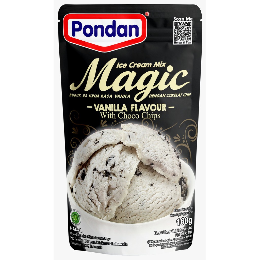 Pondan Magic Ice Cream Vanilla With Choco Chips 160GR