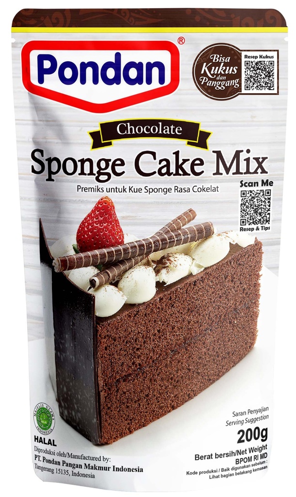 Pondan Sponge Cake Mix Chocolate 200GR