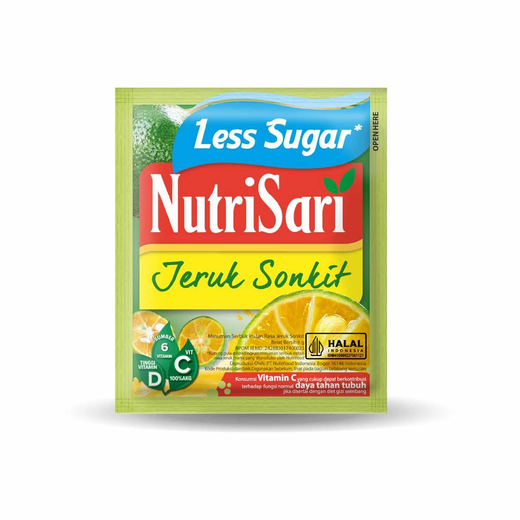 Nutrisari Less Sugar Jeruk Sonkit 6GR