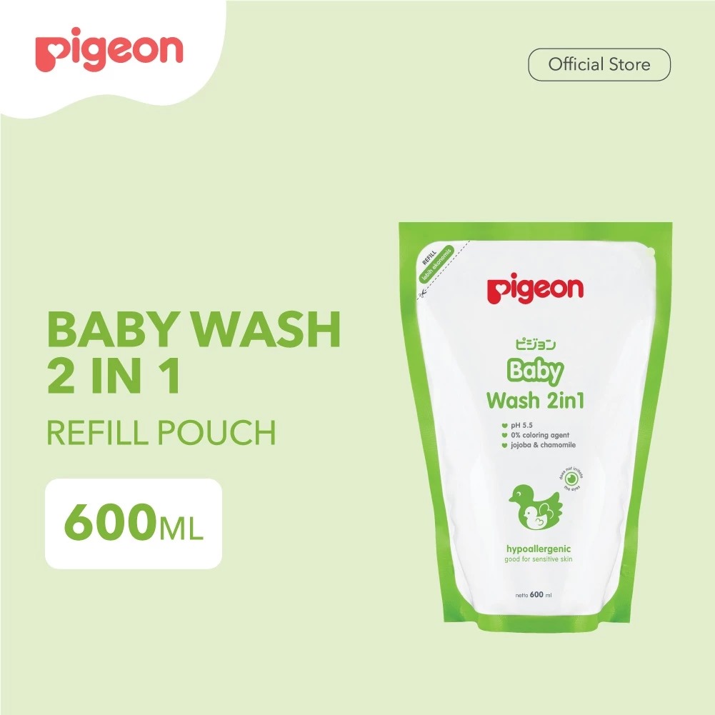 Pigeon Baby Wash 2in1 Jojoba & Chamomile Refill 600ML
