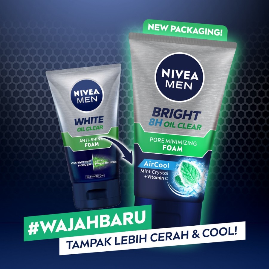 Nivea Men Bright 8H Oil Clear Ore Minimizing Foam 100ML