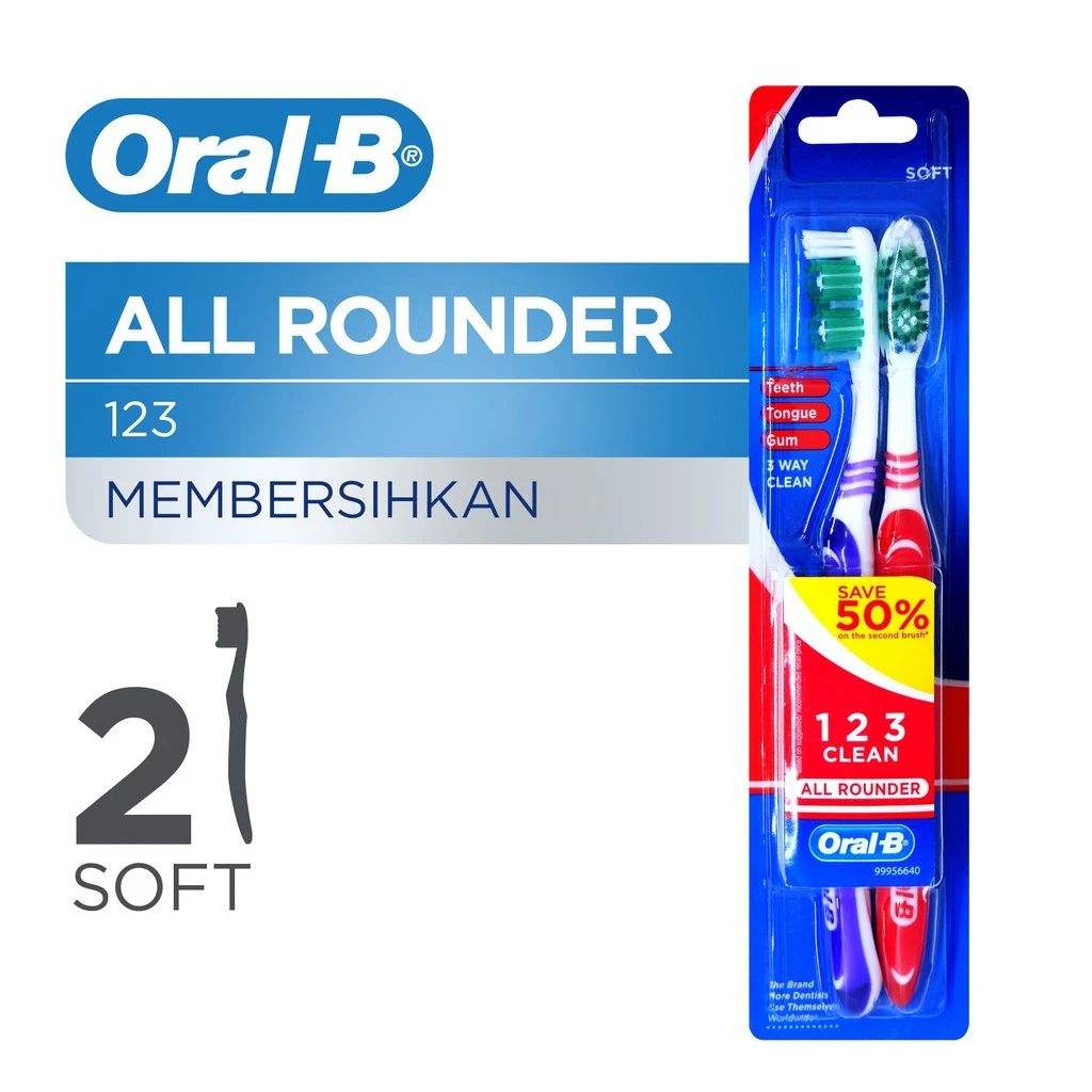Oral-B All Rounder Clean Soft 123 2Pcs