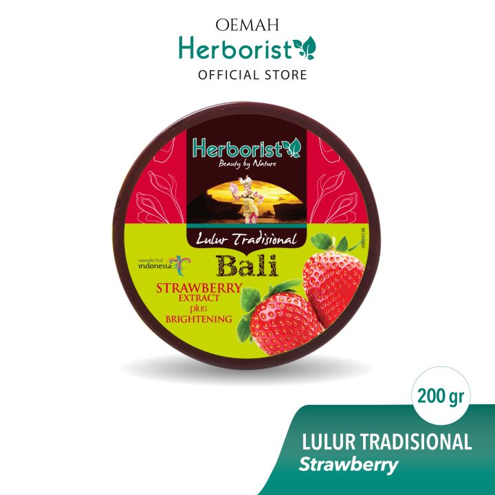Herborist Lulur Tradisonal Bali Strawberry Extract plus Brightening 200GR