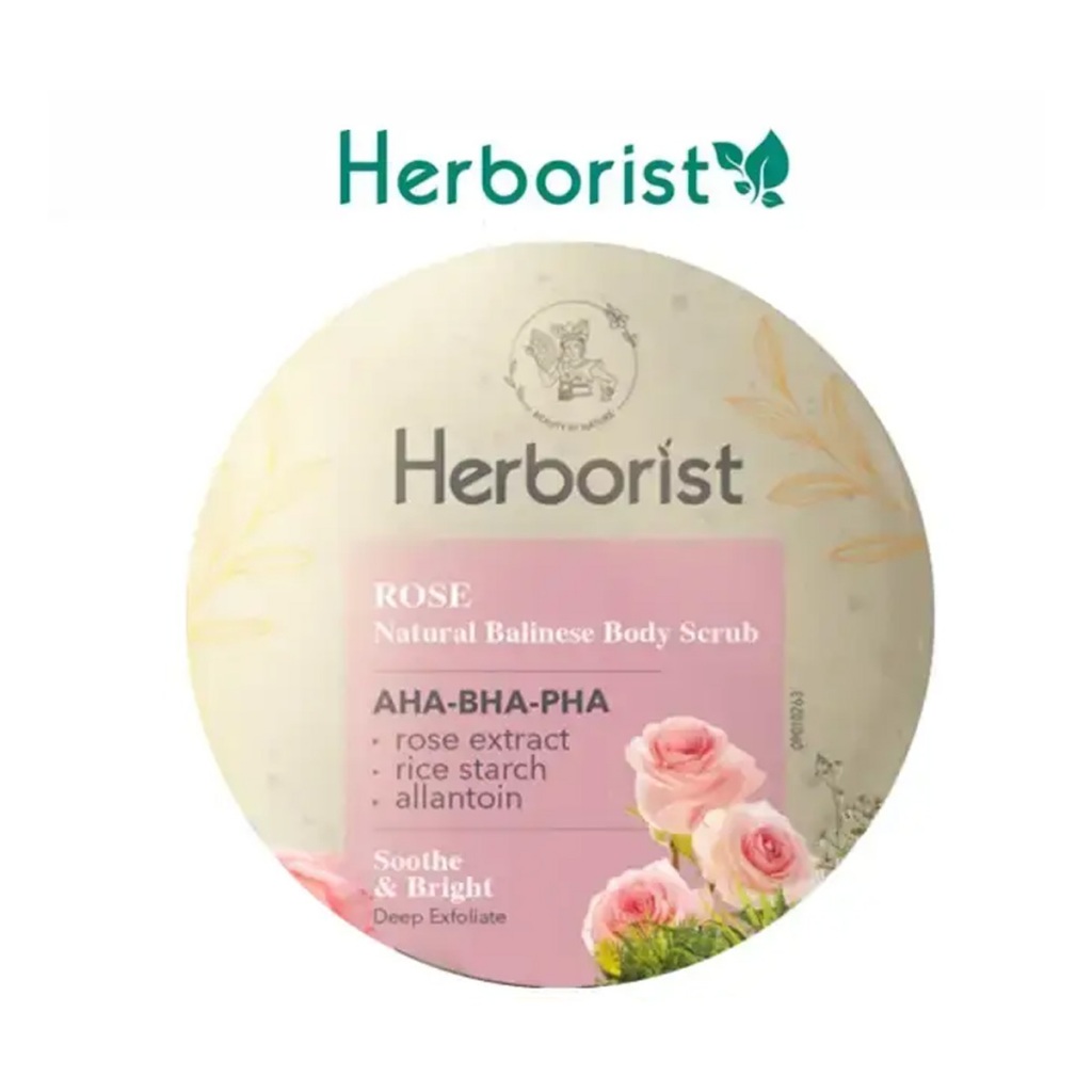 Herborist Rose Natural Balinese Body Scrub Soothe & Bright 100GR