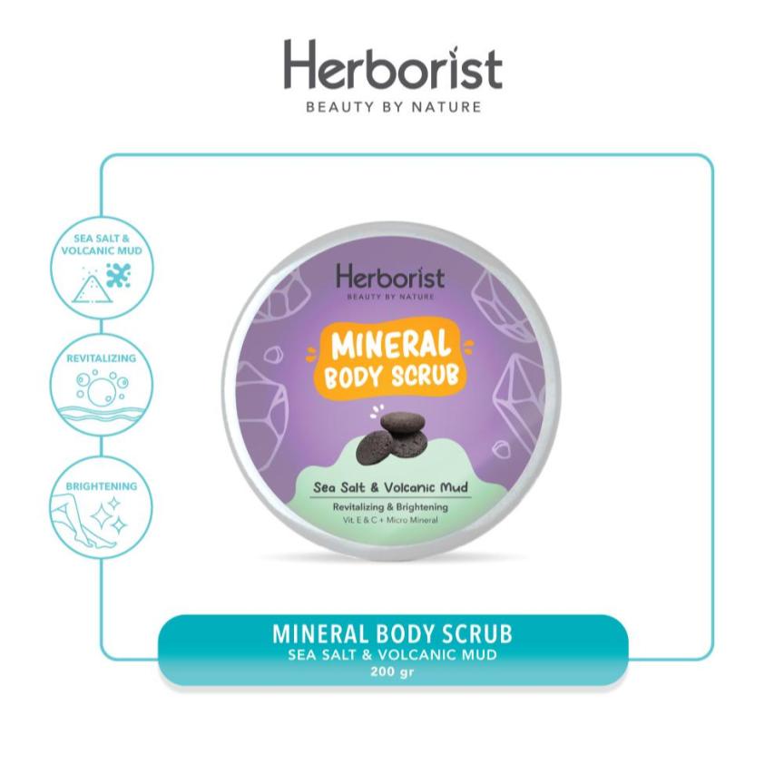 Herborist Mineral Body Scrub Sea Salt & Vlocaninc Mud Revitalizing & Brightening 200GR