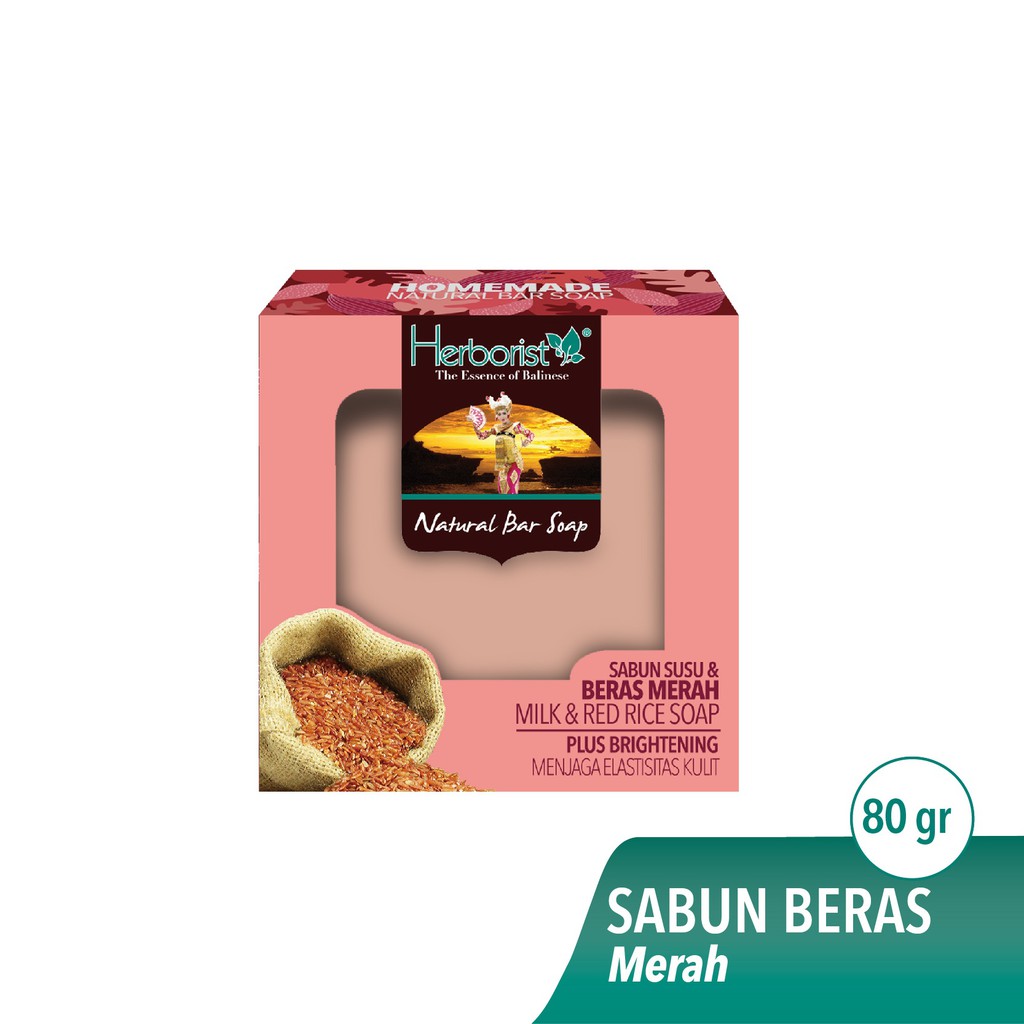 Herborist Natural Bar Soap Sabun Susu & Beras Merah 80GR