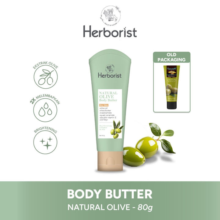 Herborist Natural Olive Body Butter Dry Skin Deep Moisturizing & Brighten The Skin 80GR