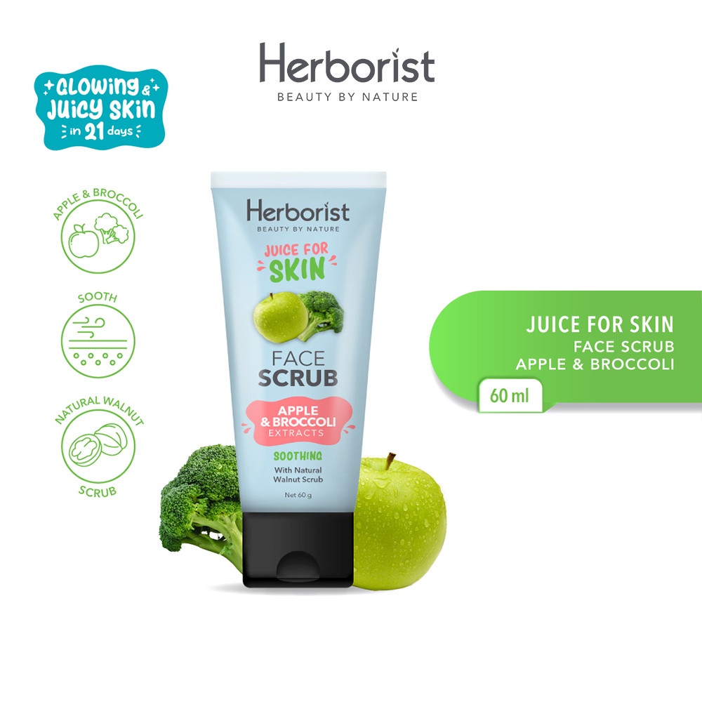 Herborist Juice For Skin Face Scru Apple & Broccoli Extracts Soothing 60GR