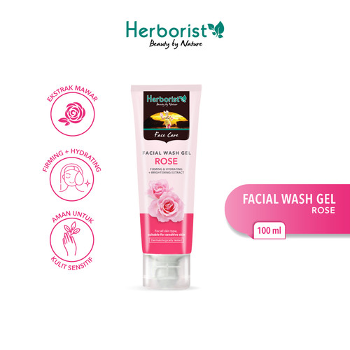 Herborist Rose Facial Face Wash GEL Nourishing & Hydrating + Brightening Extract 80GR