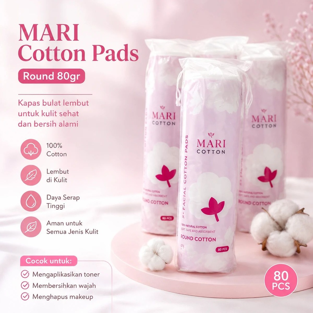 Mari Round Facial Cotton Pads 80's