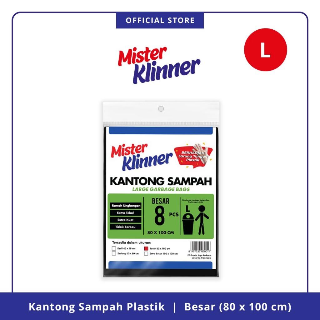 Mister Klinner Kantong Sampah Large L 80x100CM