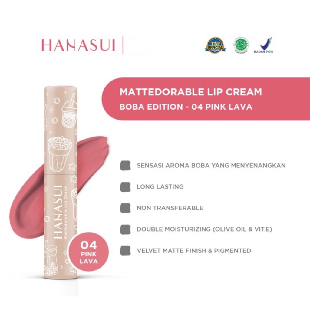 Hanasui Lip Cream Boba Pink Lava 04 4GR