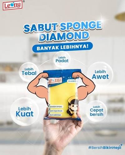 Leony Sabut Spons Diamond 1Pcs