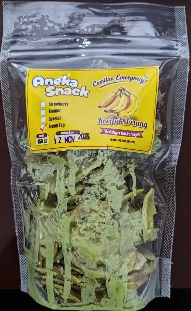Keripik Pisang Rasa Green Tea 150GR