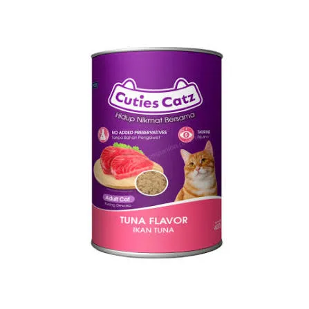 Cuties Catz Kitten Cat Tuna Flavor Basah Kaleng 400GR