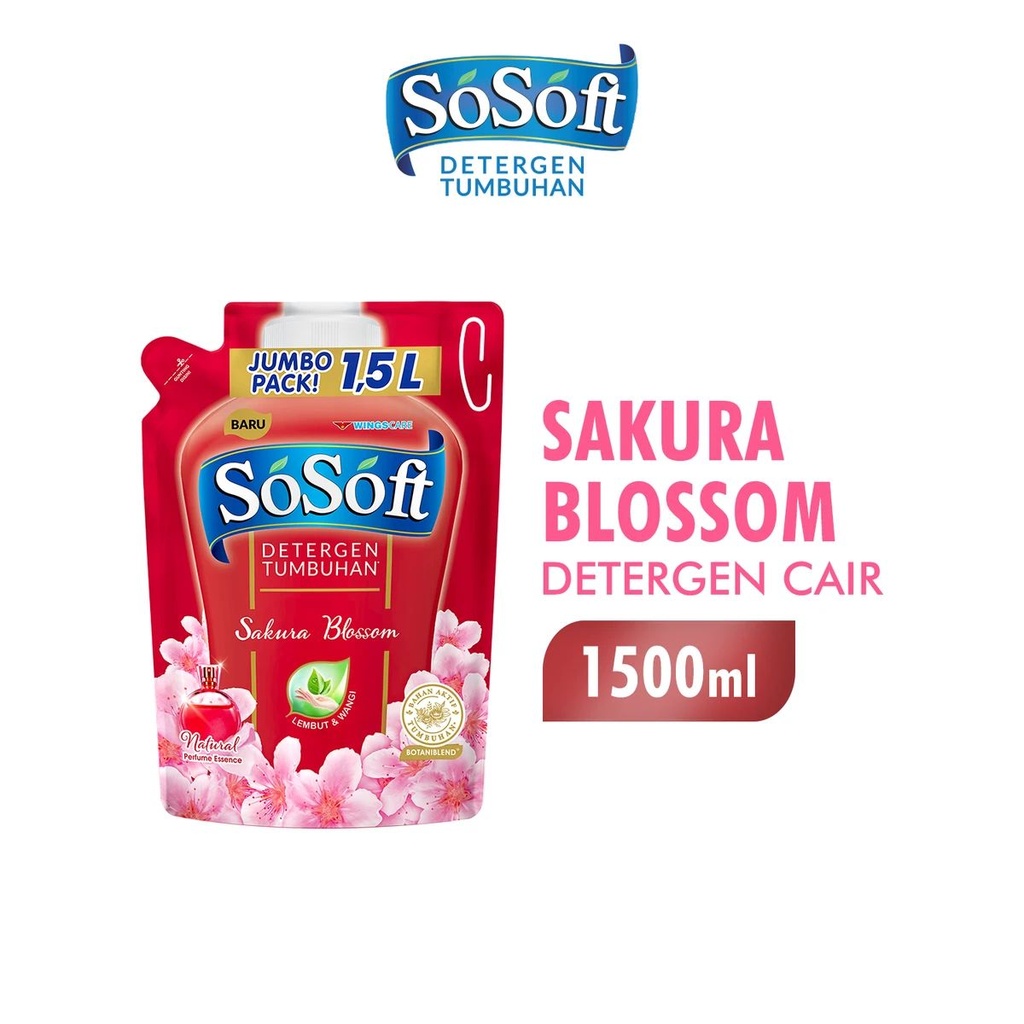 So Soft Detergen Cair Sakura Blossom PCH 1.5L