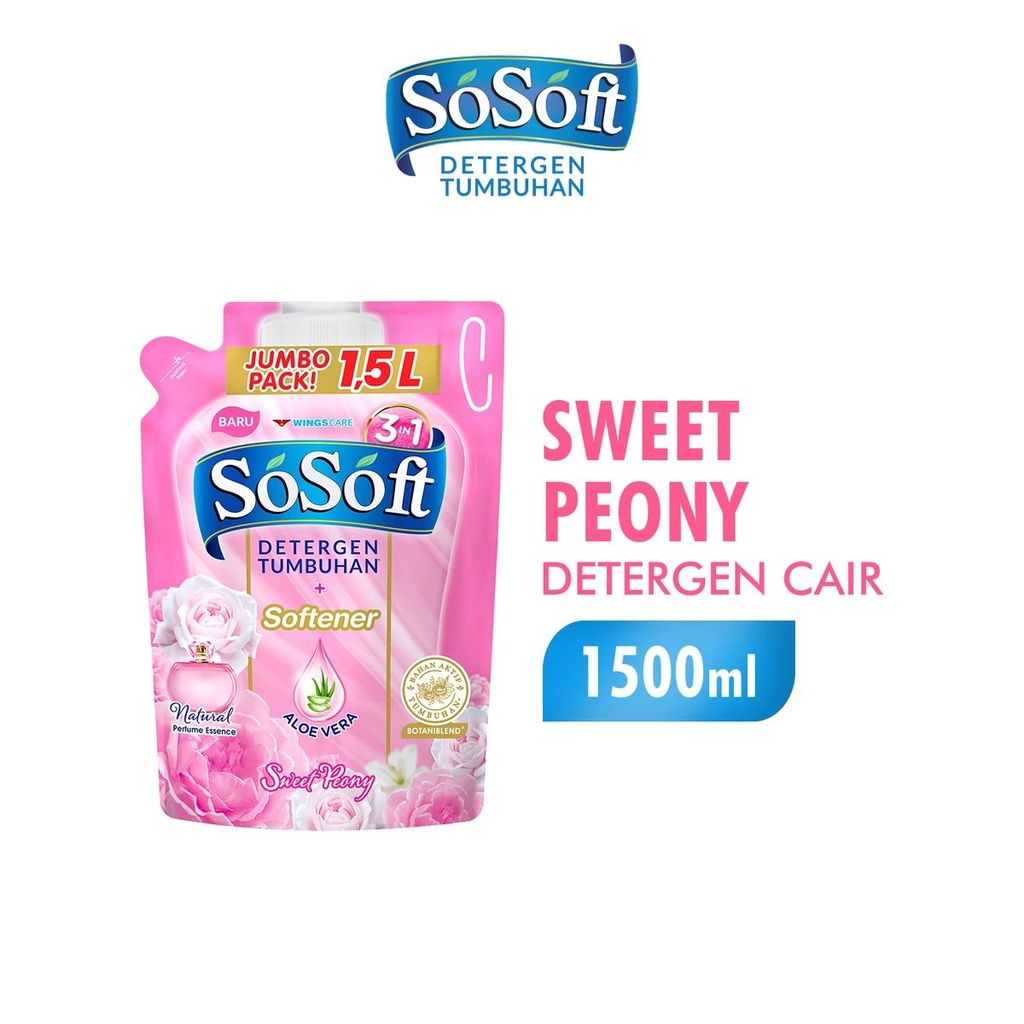 So Soft Detergen Cair Sweet Peony Btl PCH 1.5L