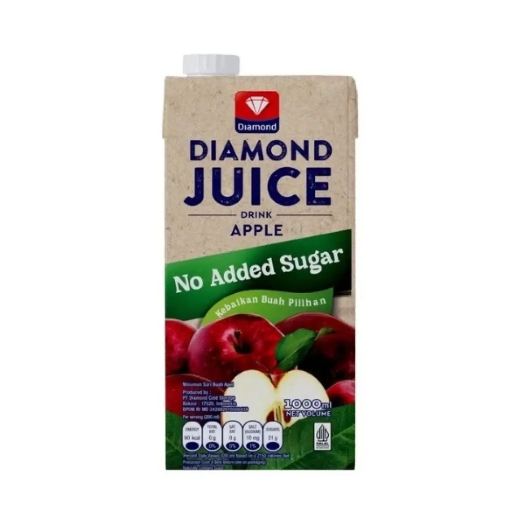 Diamond Juice UHT Drink Apple No sugar 1000ML