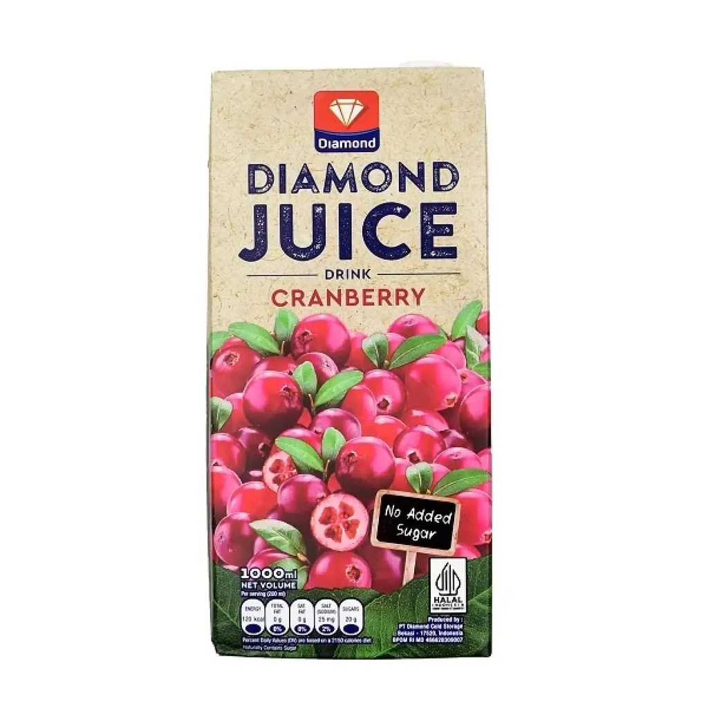 Diamond Juice UHT Drink Cranberi No sugar 1000ML