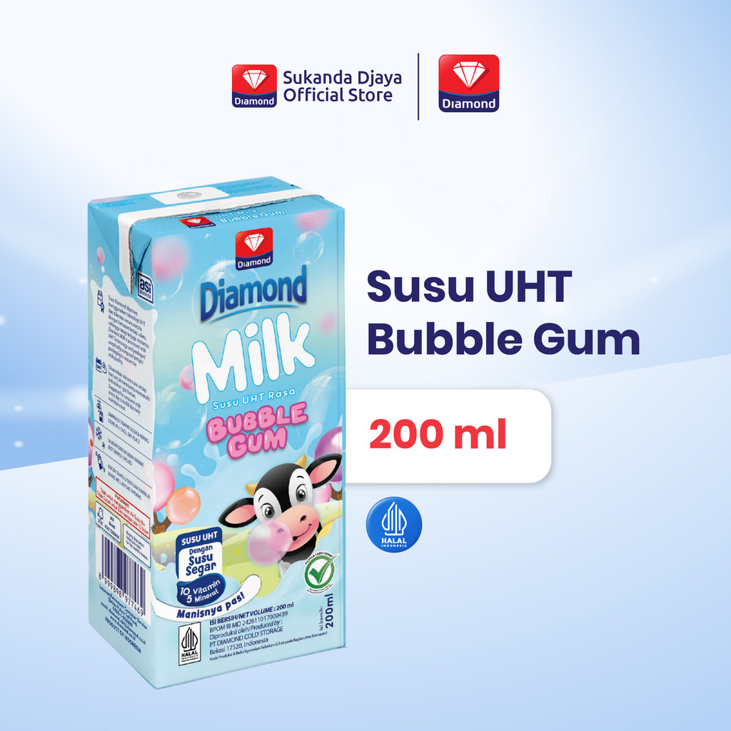 Diamond Milk UHT Buble Gum 200ML