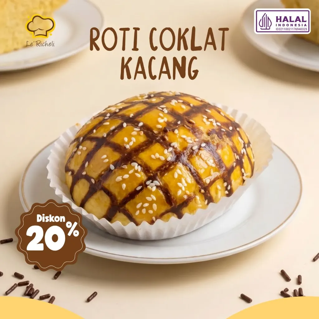 Le Richeli Roti Bundar Coklat Kacang