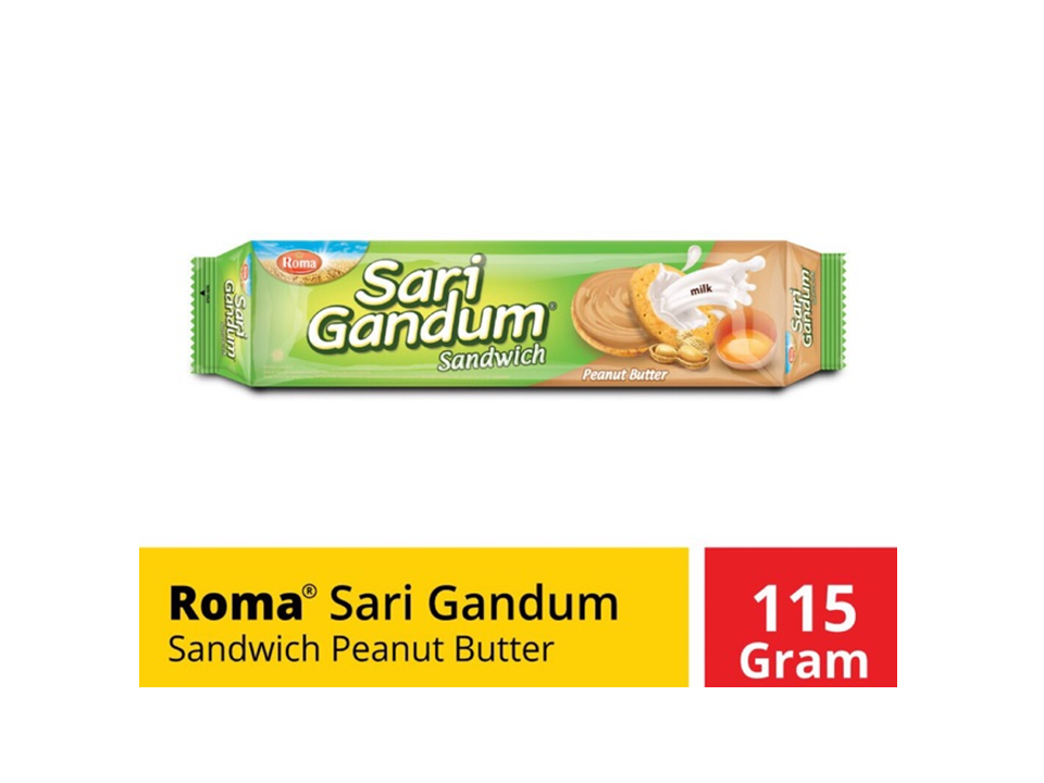 Roma Sari Gandum Sandwich Peanut Butter 108GR