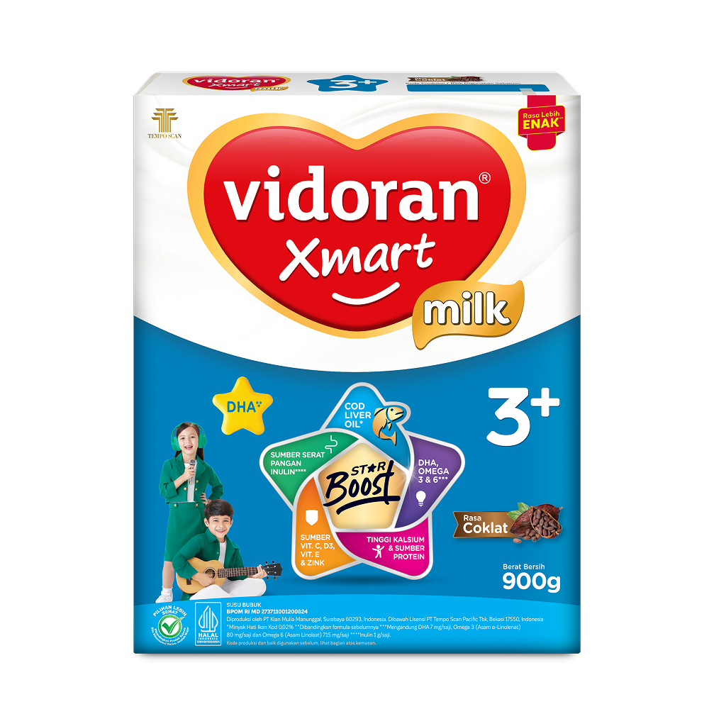 Vidoran Xmart Milk 3+ Coklat 900GR