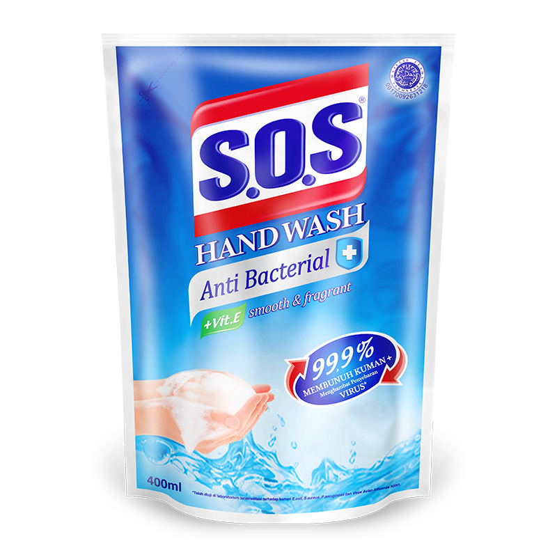Sos Antibacterial Hand Wash Refill Pch 400ML