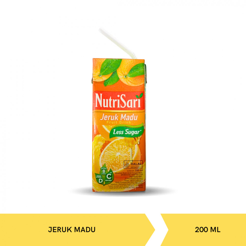 Nutrisari Fruit Drink Jeruk Madu Less Sugar 200ML