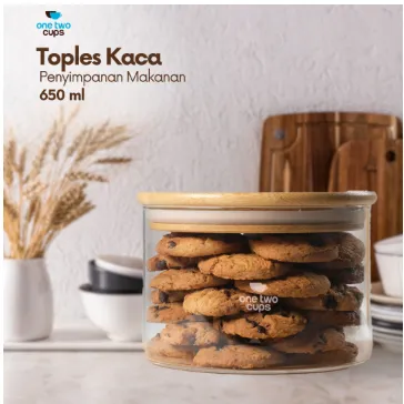 Toples Kaca Untuk Penyimpanan Makanan Sealed Storage Glass Jar 650ML