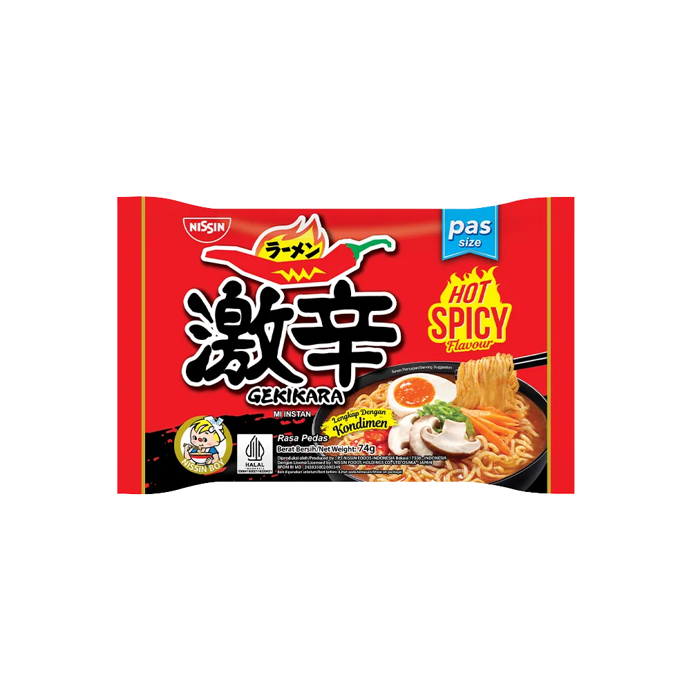 Nissin Gekikara Mie Instan Kuah Hot Spicy Flavour 74GR