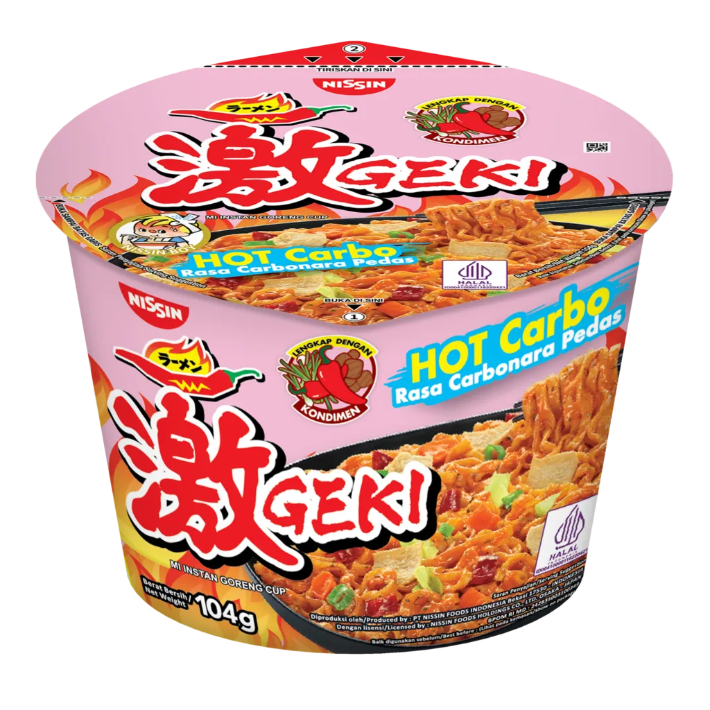 Nissin Geki Mie Instan Goreng Bowl Rasa Carbonara Pedas 100GR