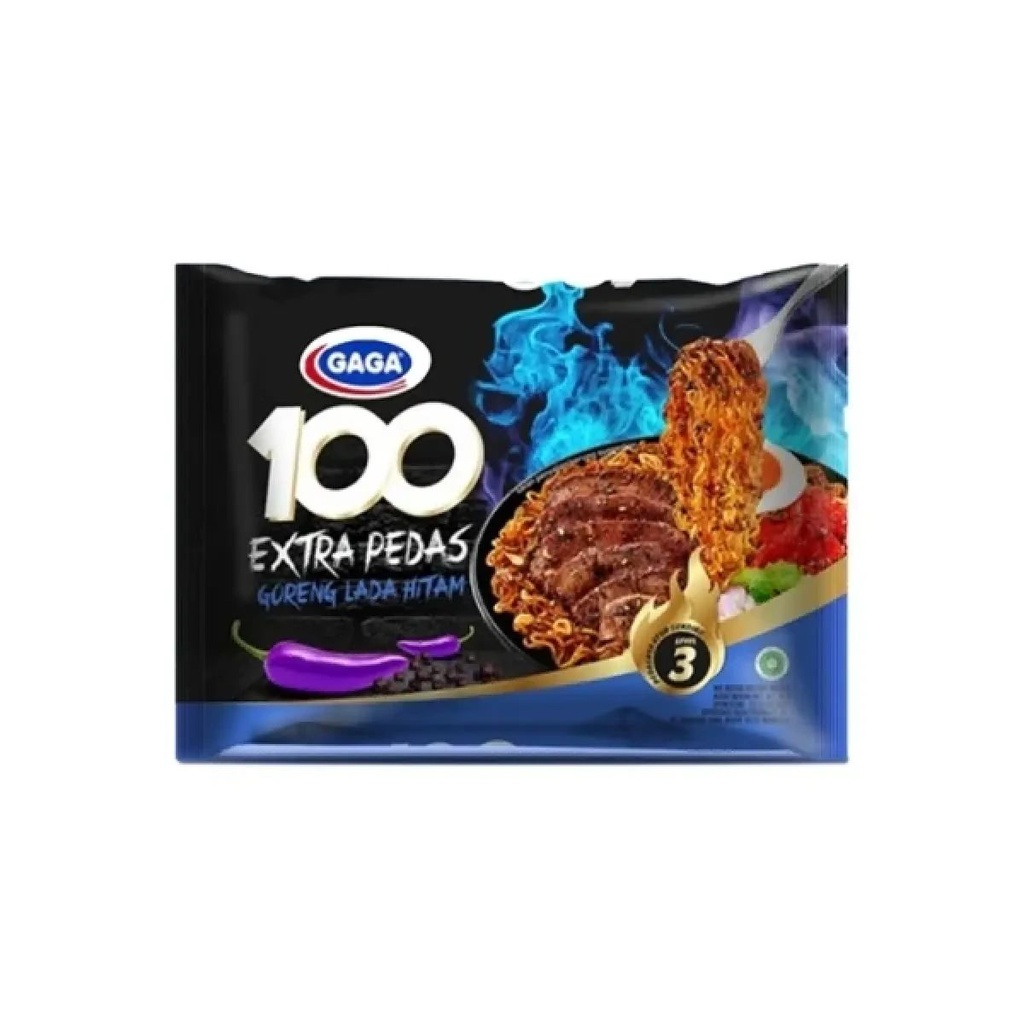 Gaga 100 Extra Pedas Mie Goreng Lada Hitam 85GR