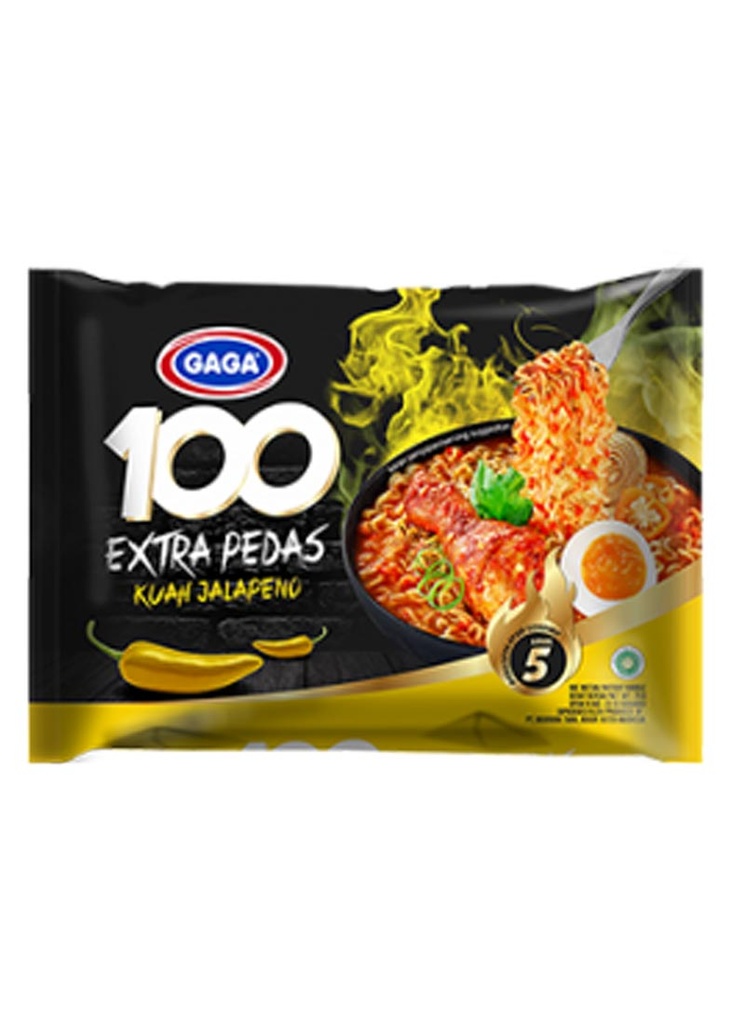 Gaga 100 Extra Pedas Mie Kuah Jalapeno 75GR