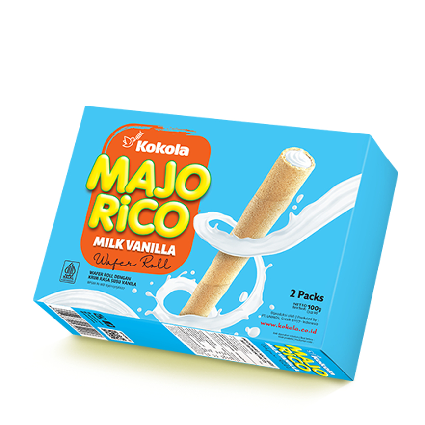 Kokola Majo Rico Milk Vanilla Wafer Roll 100GR