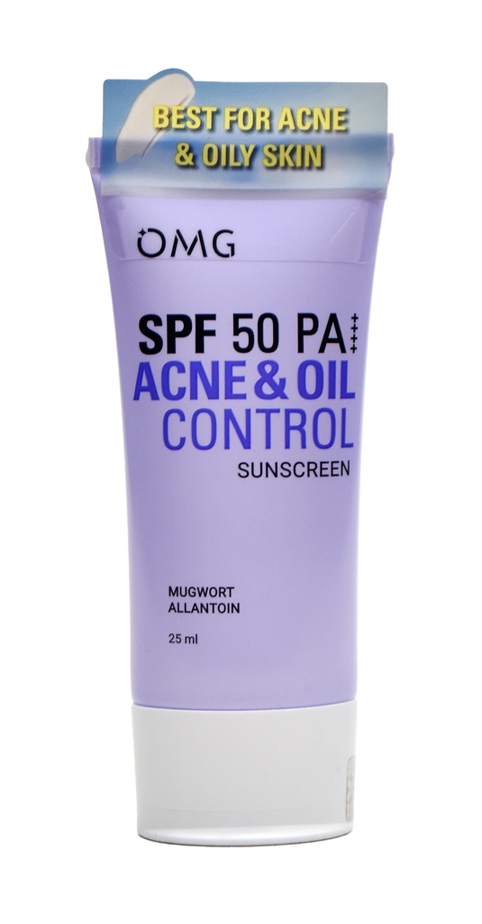 OMG SPF 50 PA+ Acne & Oil Control Sunscreen Mugwort Allantion 25ML