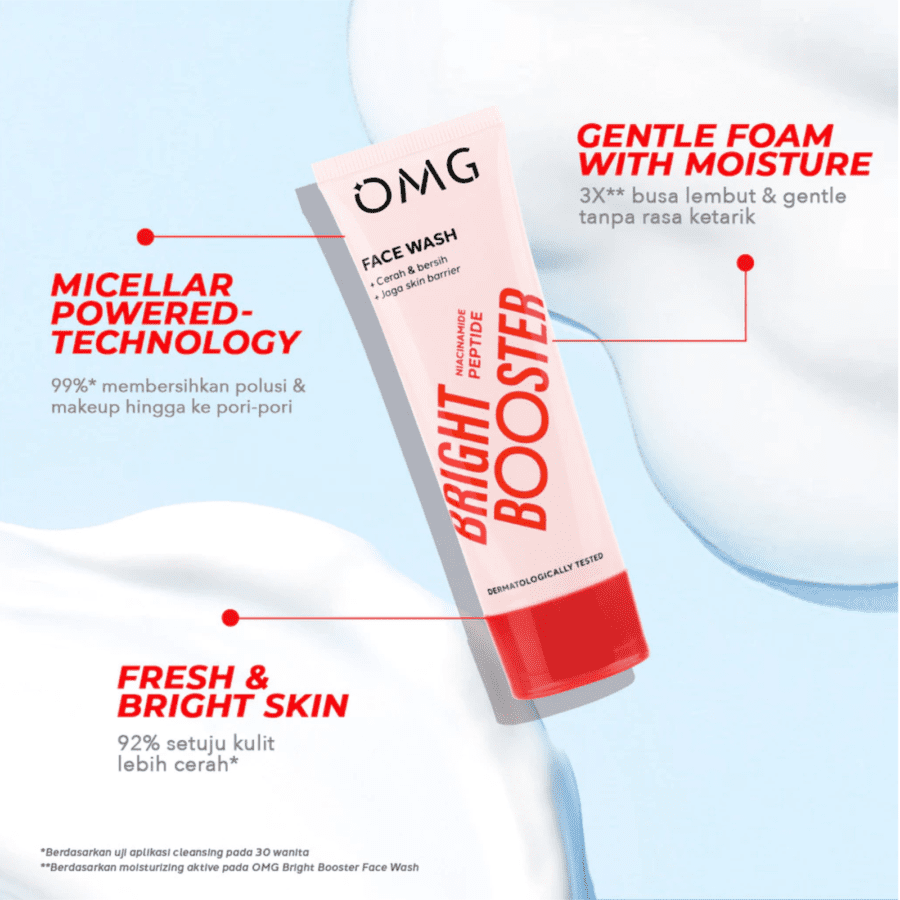 OMG Face Wash Bright Booster Niacinamide Peptide 100ML