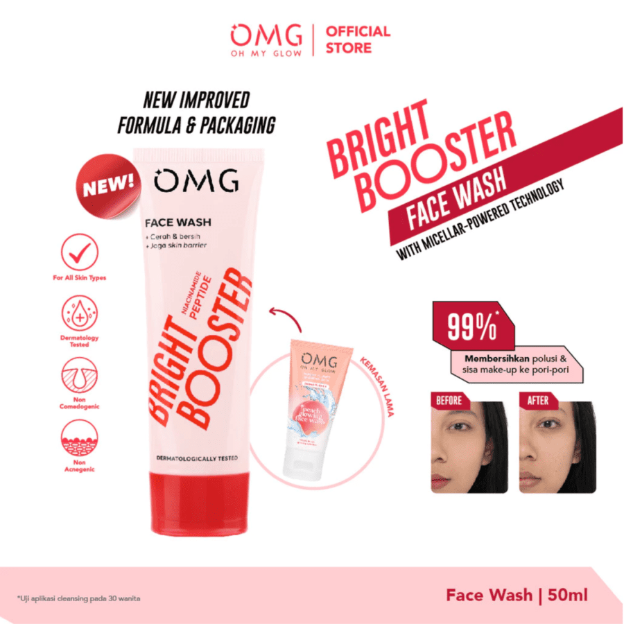 OMG Face Wash Bright Booster Niacinamide Peptide 50ML