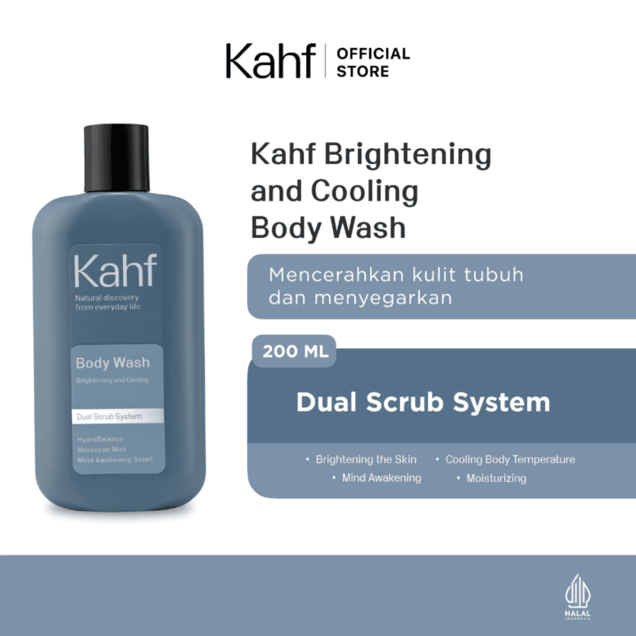 Kahf Body Wash Cooling And Brightening Dual Scrub System 200ML