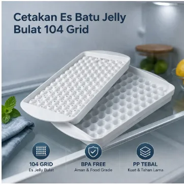 Cetakan Es Batu Jelly Bulat 104 Grid Ice Cube Tray