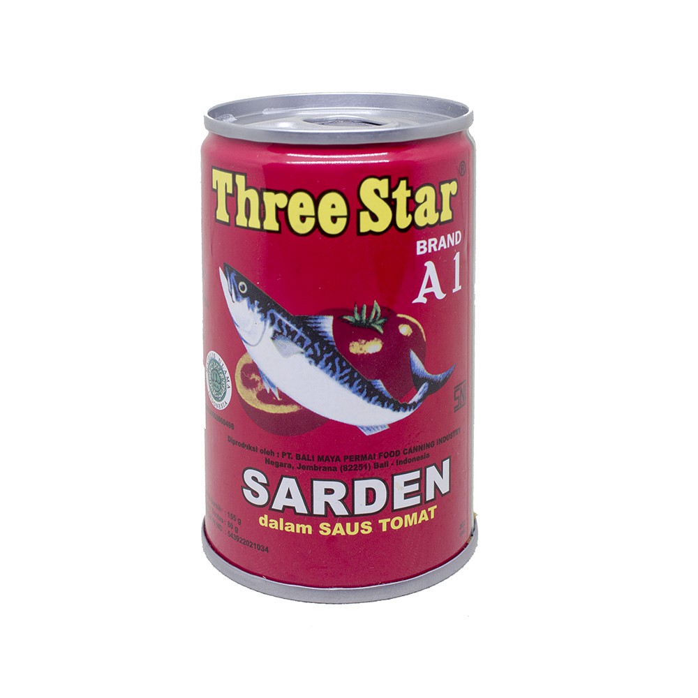 Three Star Sarden Saus Tomat 155GR