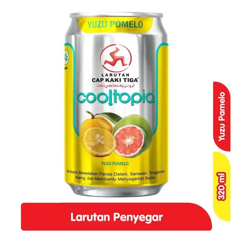 Larutan Cap Kaki Tiga Cooltopia Yuzu Pomelo Can 320ML