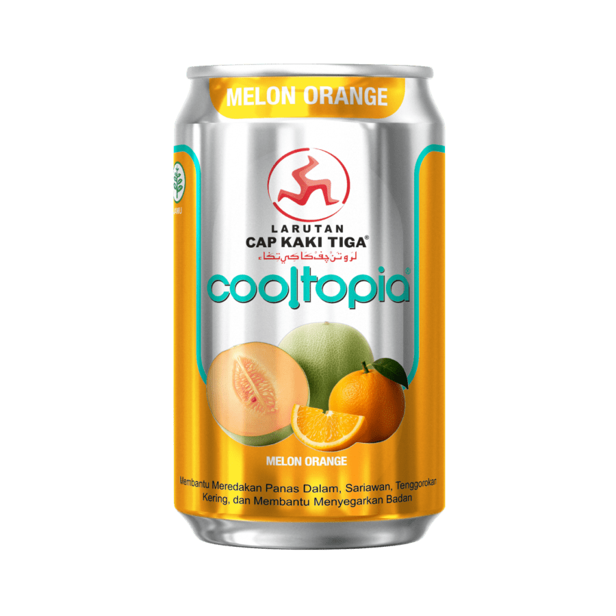 Larutan Cap Kaki Tiga Cooltopia Melon Orange Can 320ML