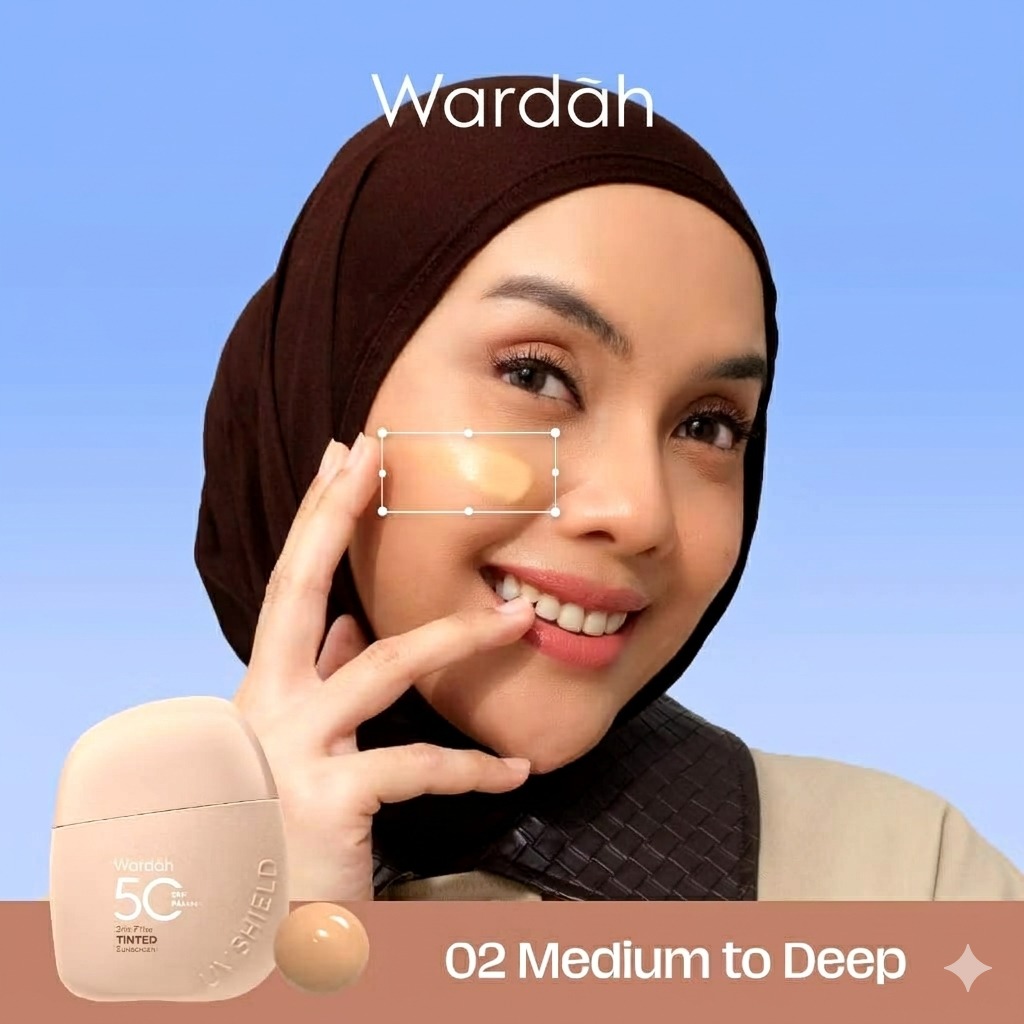 Wardah UV Shield Tinted Sunscreen 02 Medium To Deep SPF 50 PA++++ 30ML